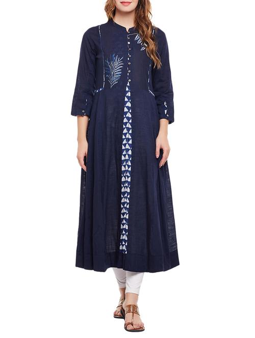 flared embroidered kurta - 15056050 - Standard Image - 0