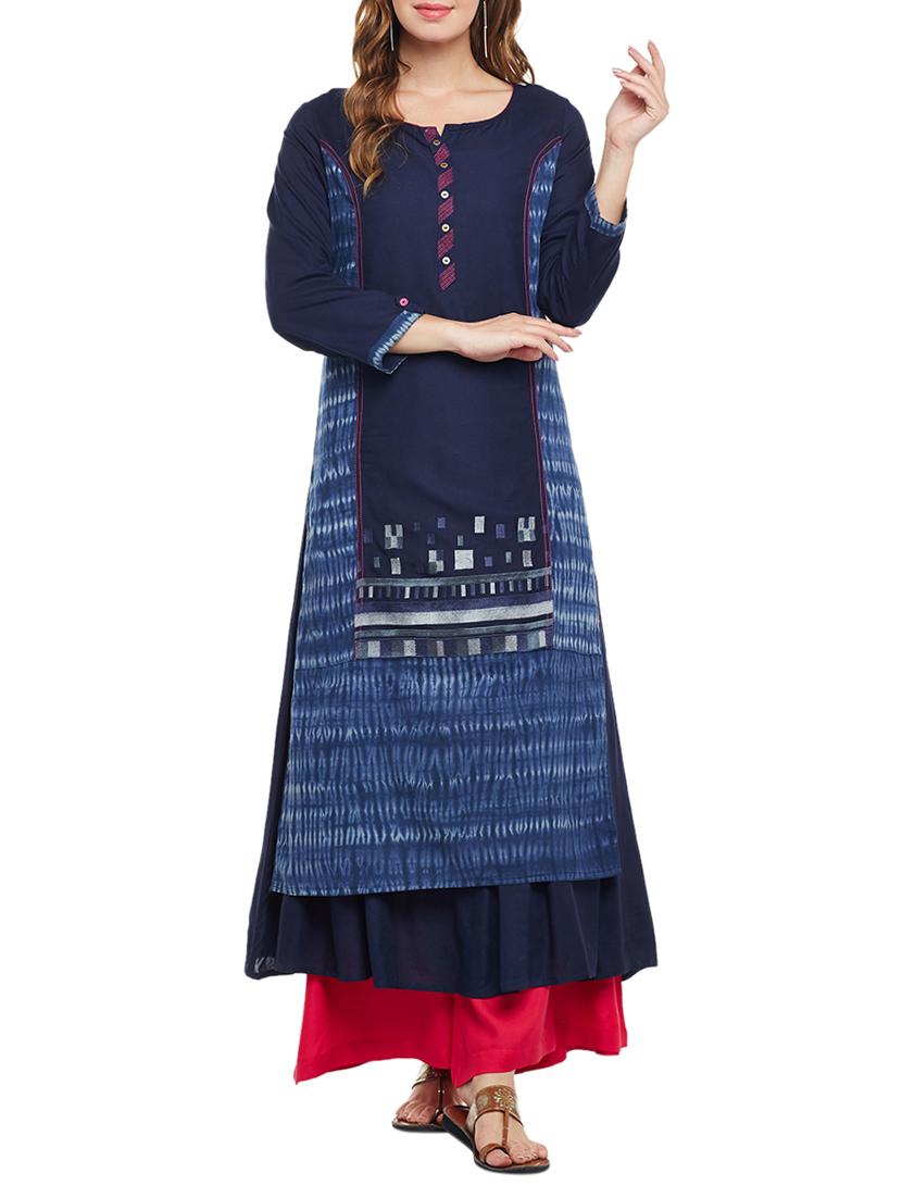 layered embroidered kurta - 15056062 - Zoom Image - 0