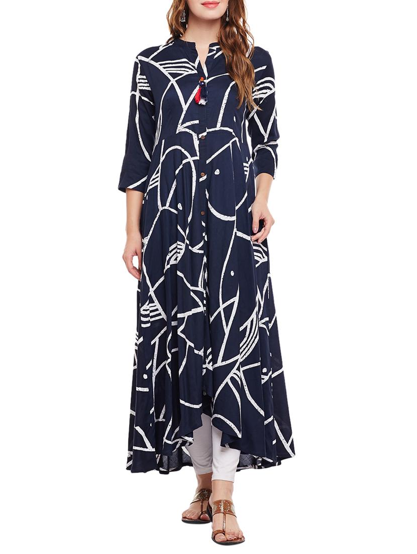 high low printed kurta - 15056071 - Zoom Image - 0