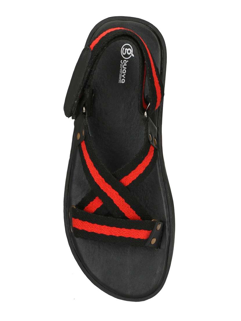 black faux leather back strap sandals - 15058662 -  Standard Image - 3