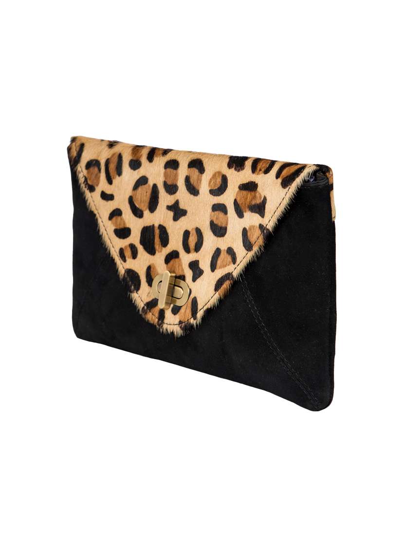 black leather regular clutch - 15059289 -  Standard Image - 3