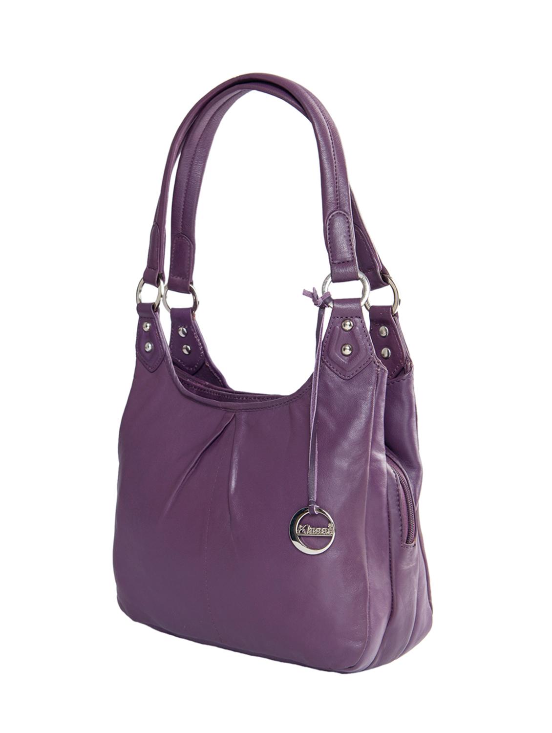 purple leather handbag - 15059314 - Standard Image - 3
