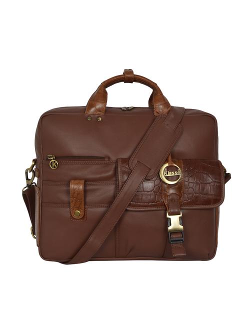 brown leather laptopbag - 15059414 -  Standard Image - 0