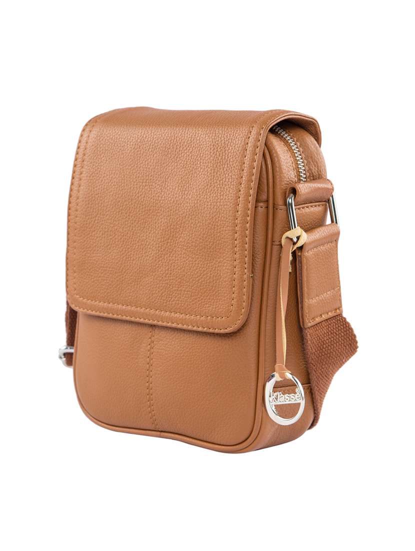 tan leatherette (pu) messengerbag - 15059417 -  Standard Image - 3