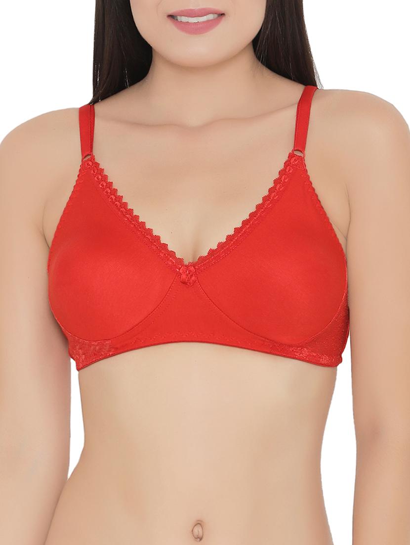 bow patch lace detail solid bra  - 15061303 -  Zoom Image - 0