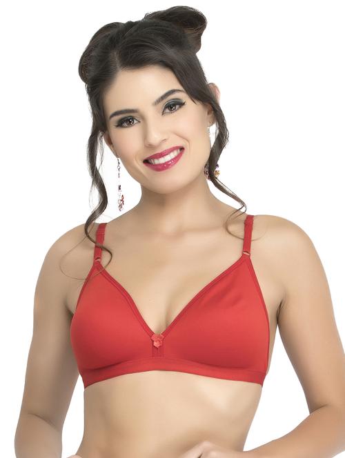 red hosery plunge bra - 15063437 - Standard Image - 0