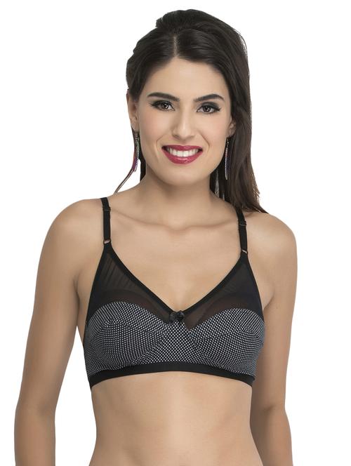 black polka dotted hosery bra - 15063474 -  Standard Image - 0