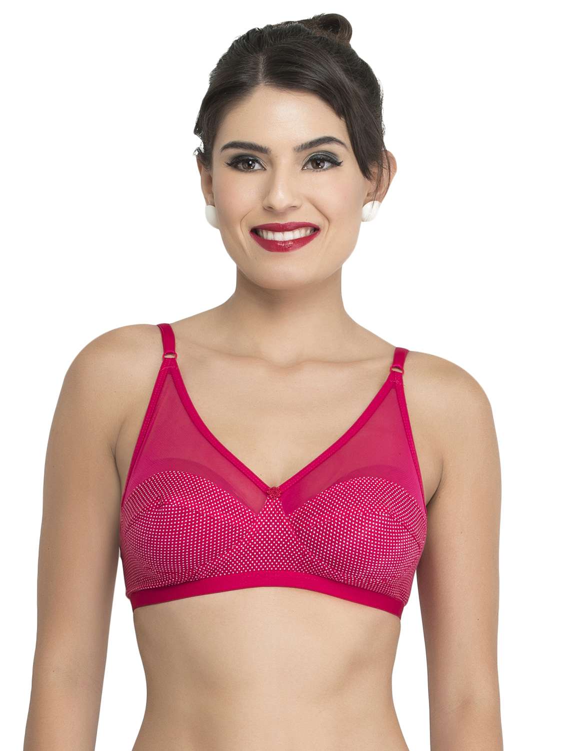 pink polka dotted hosery bra - 15063479 - Zoom Image - 0