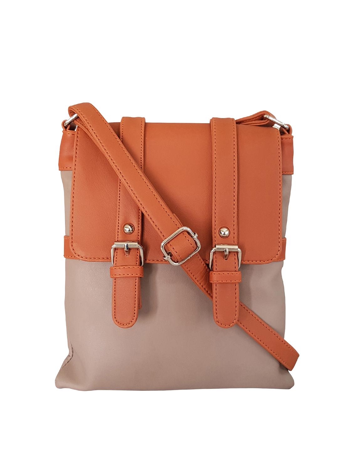 brown leatherette (pu) regular sling bag - 15067531 - Zoom Image - 0