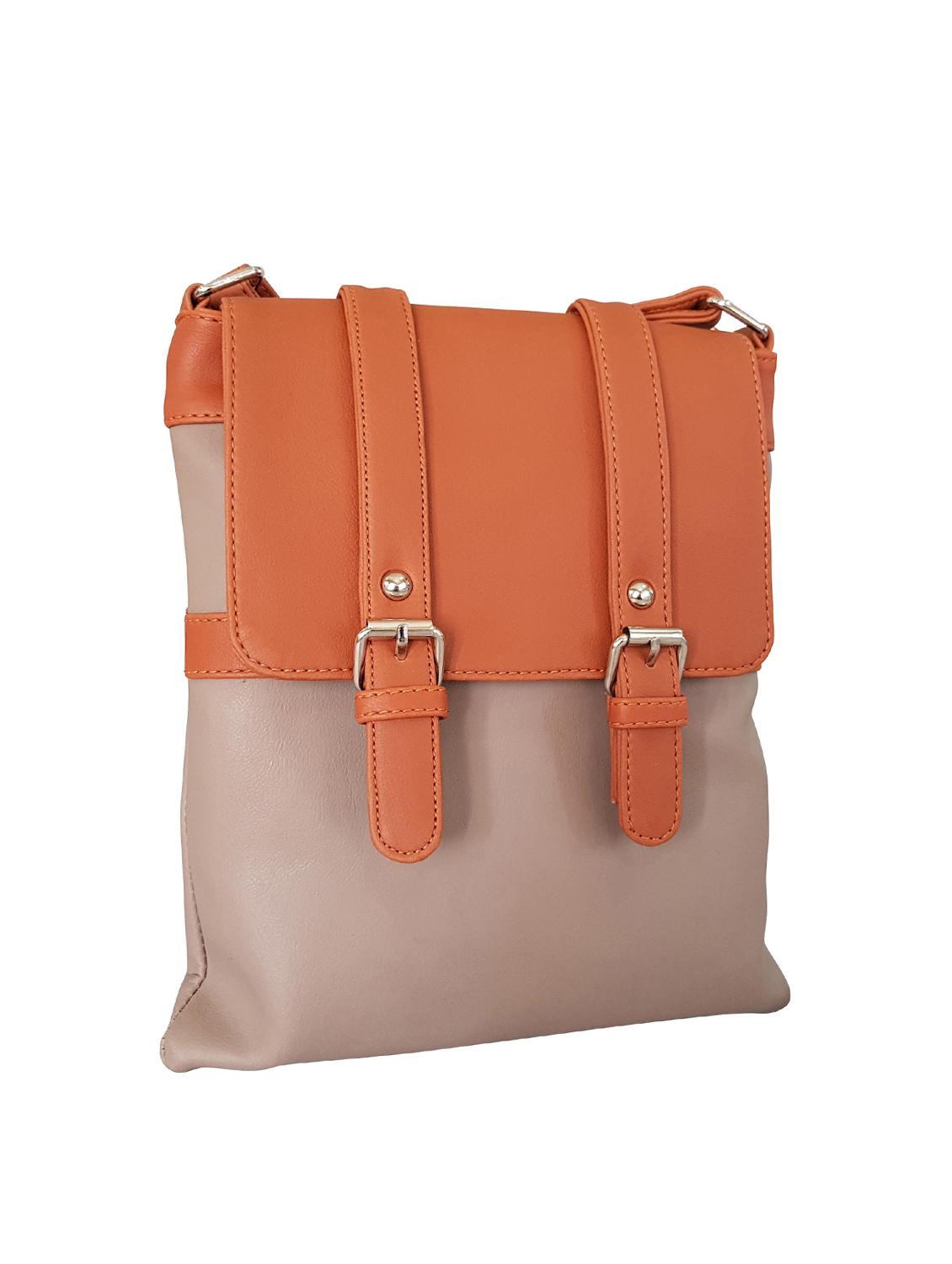 brown leatherette (pu) regular sling bag - 15067531 - Standard Image - 3