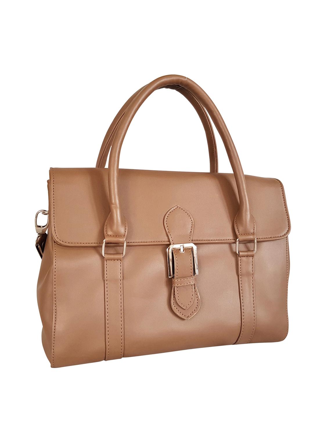 brown leatherette (pu) regular handbag - 15067534 - Standard Image - 3