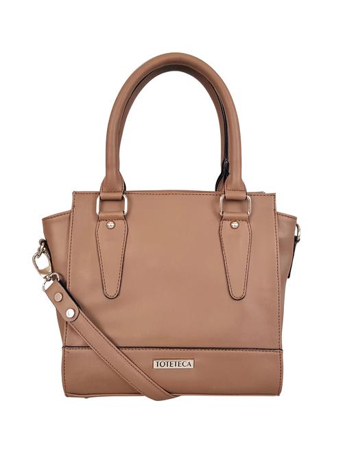 brown leatherette (pu) regular handbag - 15067535 - Standard Image - 0