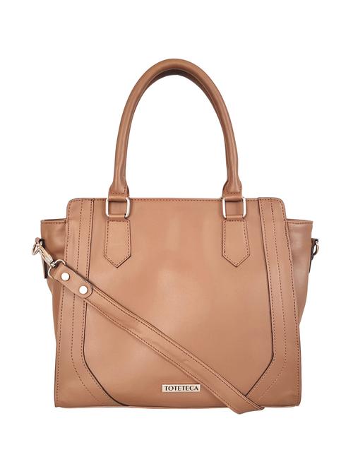 brown leatherette (pu) regular handbag - 15067536 -  Standard Image - 0