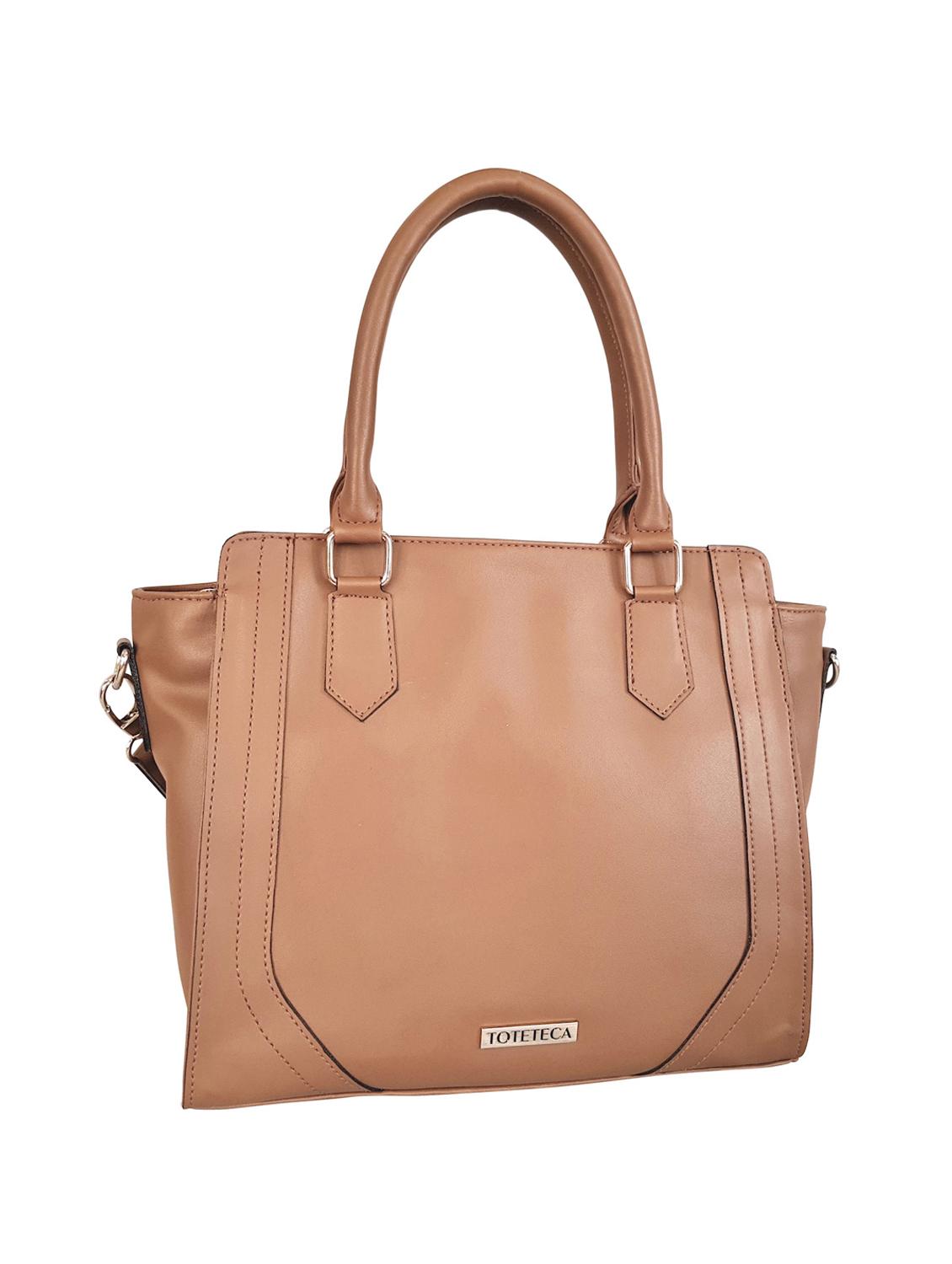 brown leatherette (pu) regular handbag - 15067536 - Standard Image - 3