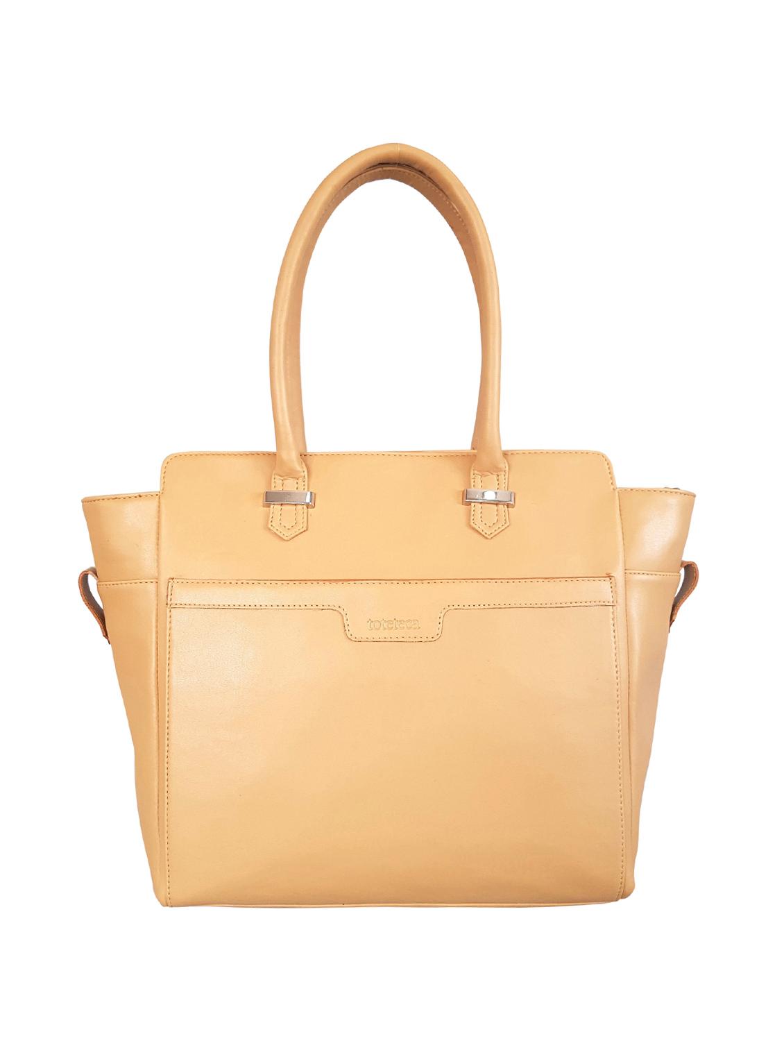 beige leatherette (pu) regular handbag - 15067539 -  Zoom Image - 0