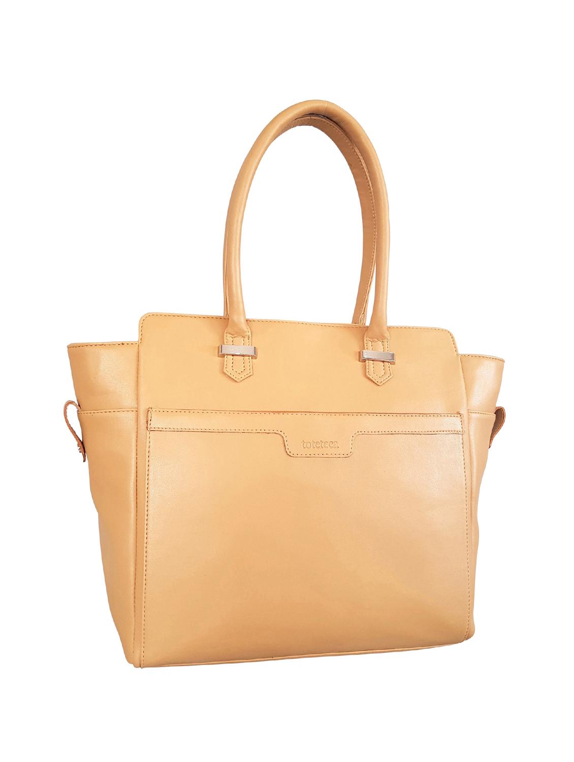 beige leatherette (pu) regular handbag - 15067539 - Standard Image - 3