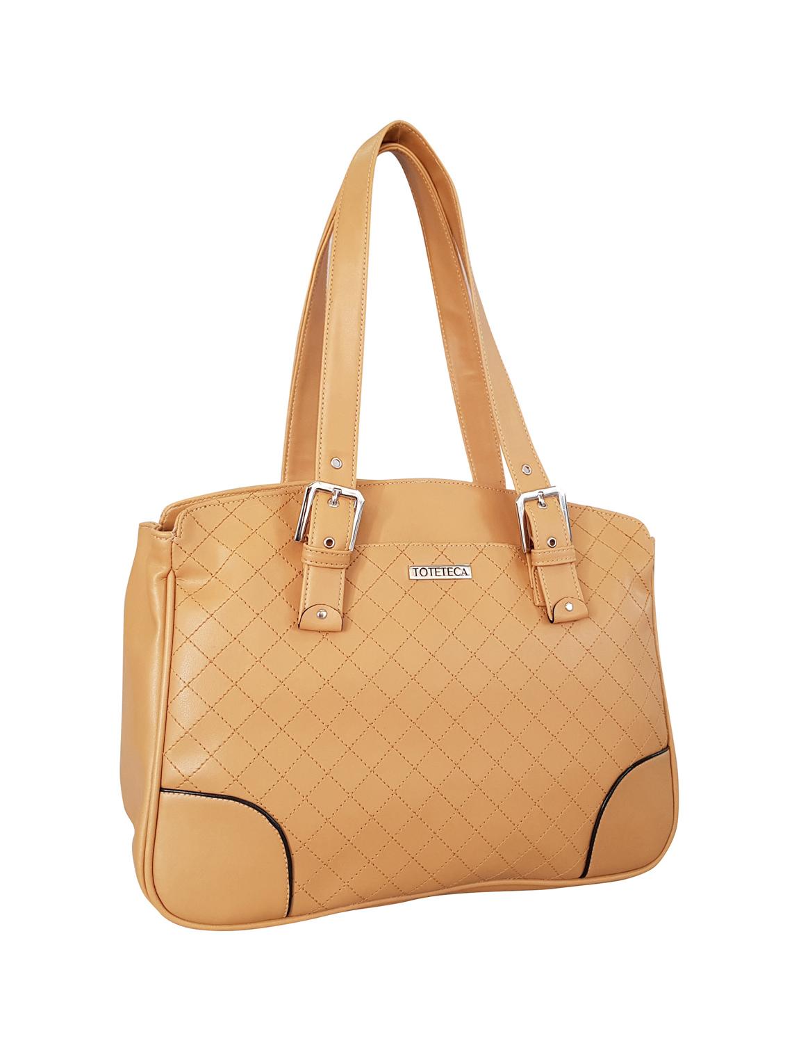 beige leatherette (pu) regular handbag - 15067540 - Standard Image - 3