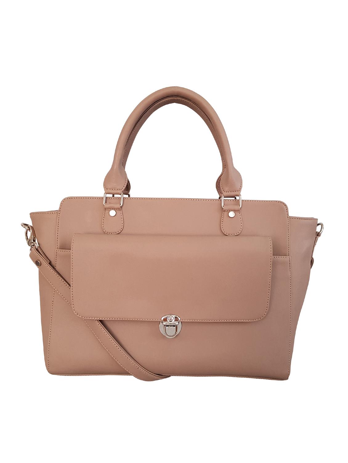 beige leatherette (pu) handbag - 15067543 - Zoom Image - 0