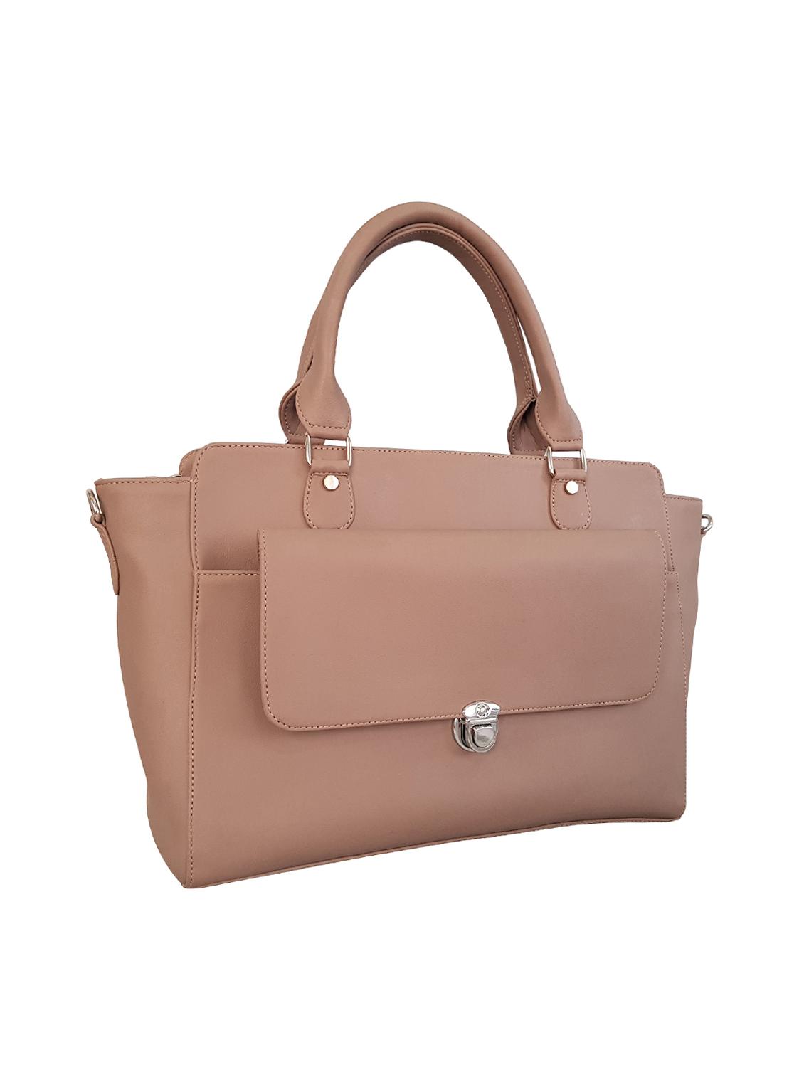 beige leatherette (pu) handbag - 15067543 - Standard Image - 3