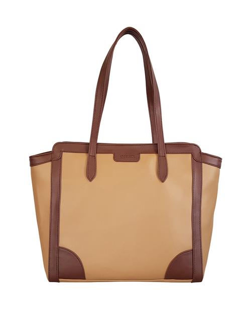 beige leatherette regular handbag - 15067625 - Standard Image - 0