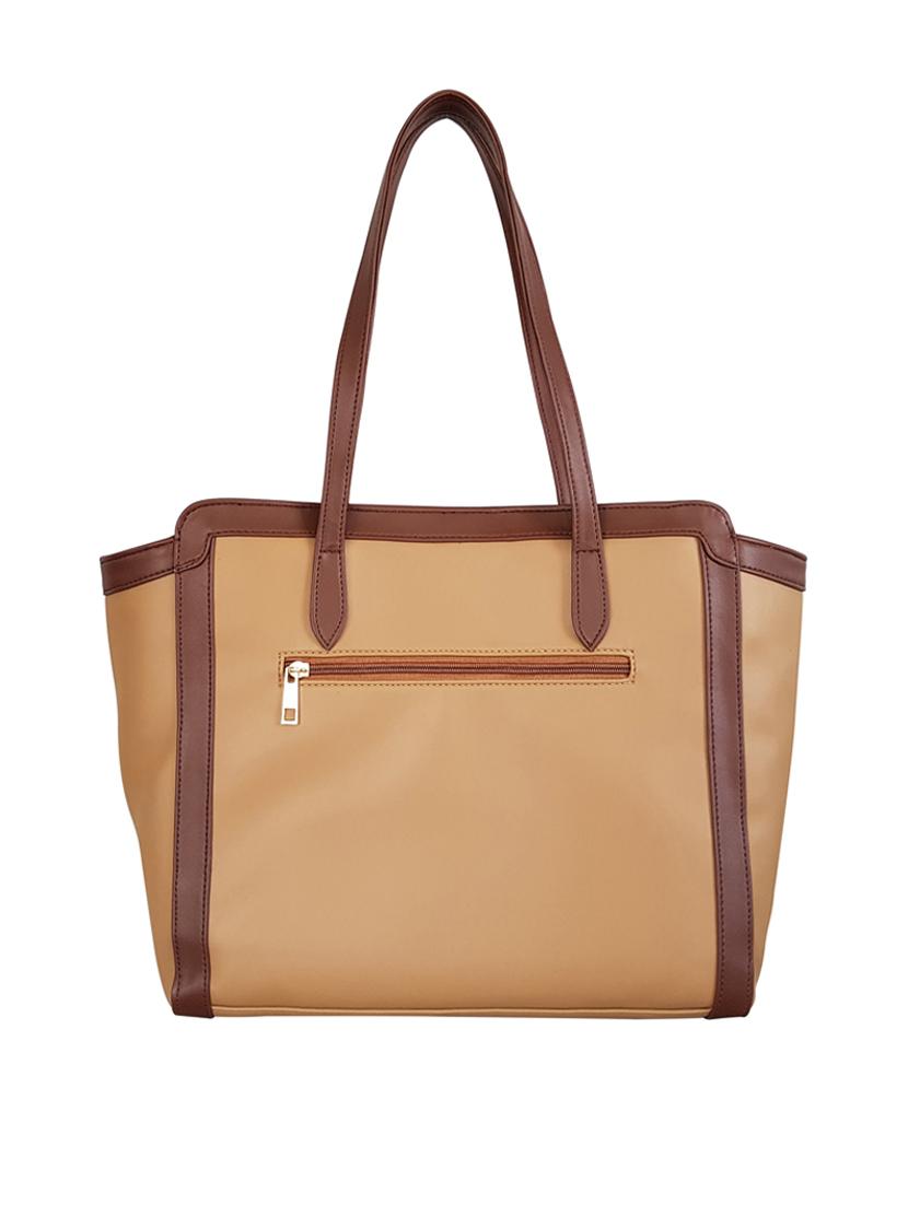 beige leatherette regular handbag - 15067625 - Standard Image - 3