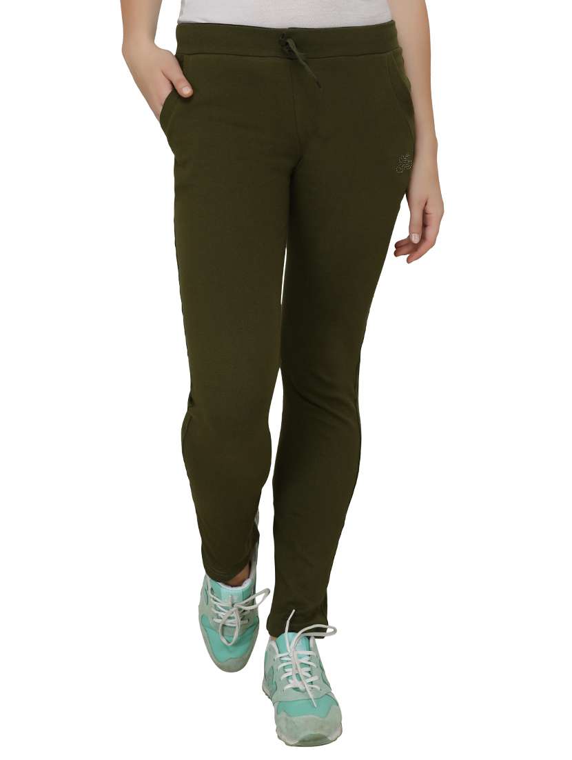 olive cotton track pant