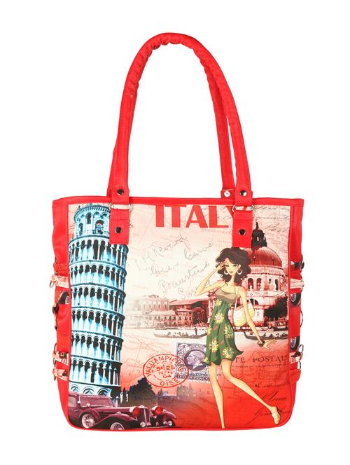 red leatherette  regular handbag - 15068521 -  Standard Image - 0