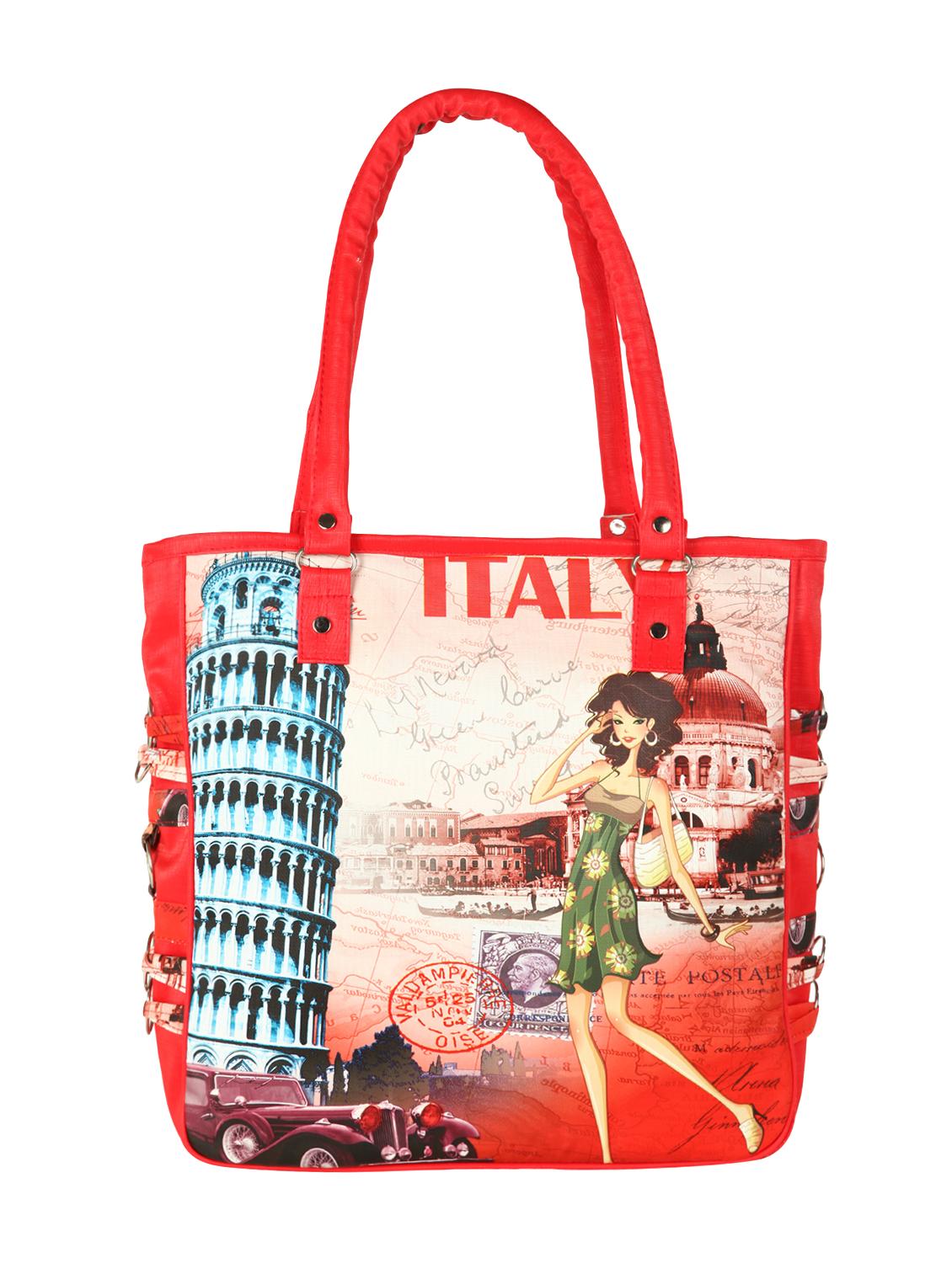 red leatherette  regular handbag - 15068521 -  Zoom Image - 0