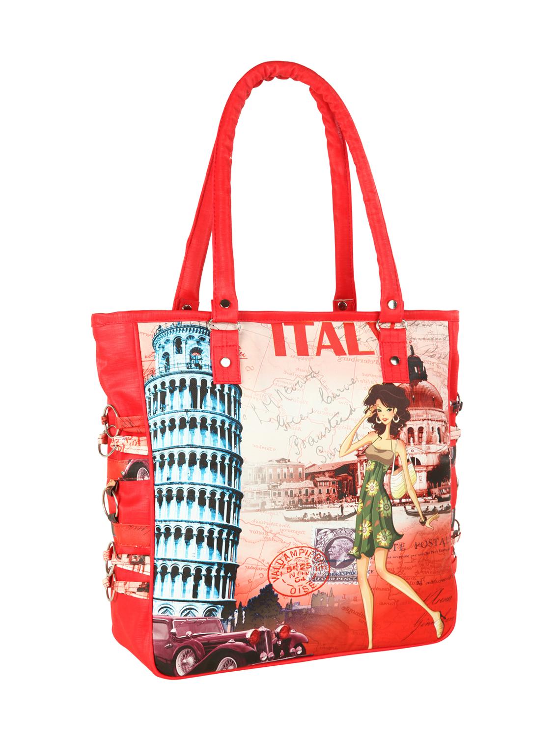 red leatherette regular handbag - 15068521 - Standard Image - 3
