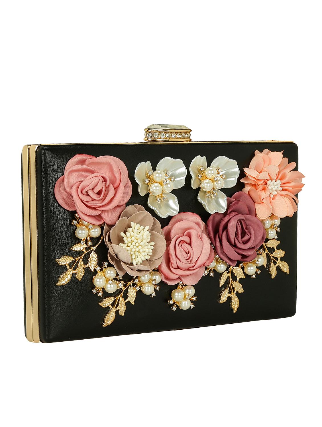 black metal box clutch - 15069676 - Standard Image - 3