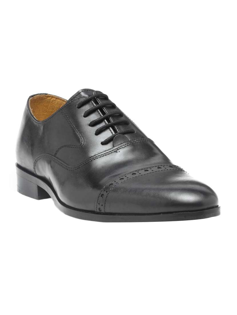 black leather lace-up oxford - 15069747 - Zoom Image - 0