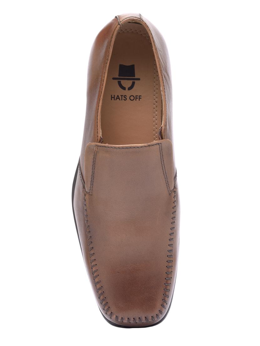 tan slip on formal shoe - 15069759 - Standard Image - 3