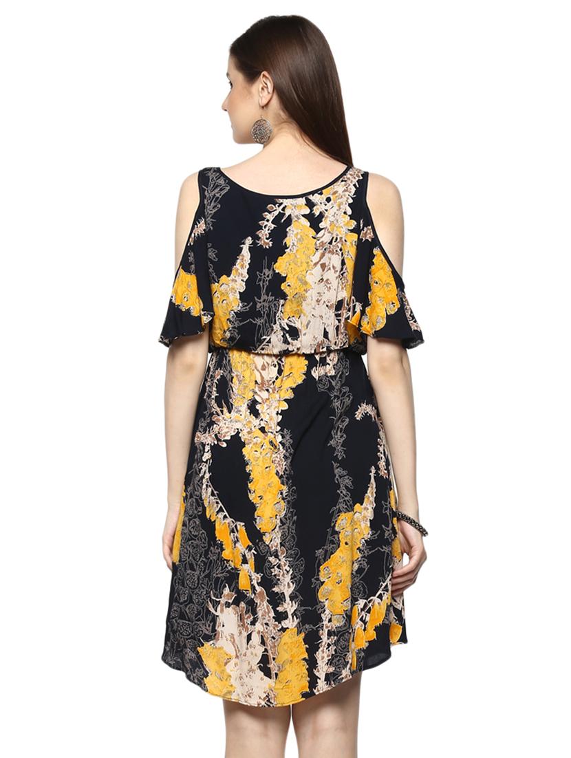 cold shoulder blouson dress - 15070243 - Standard Image - 3