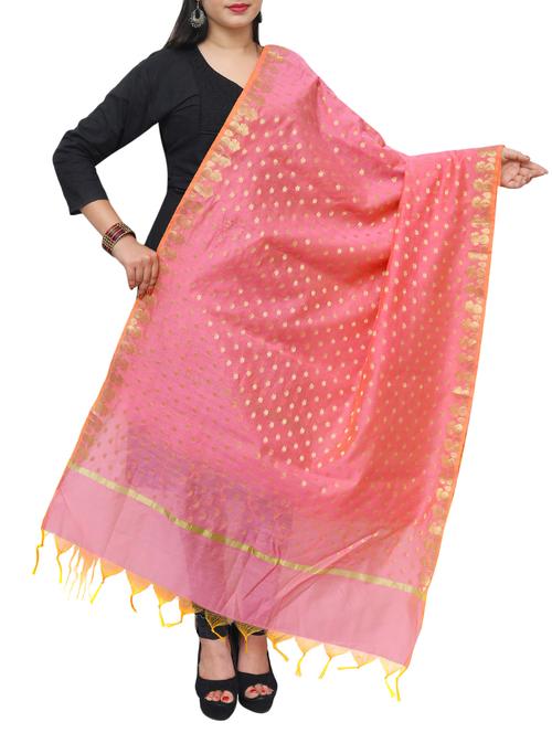 pink banarasi dupatta - 15070847 -  Standard Image - 0