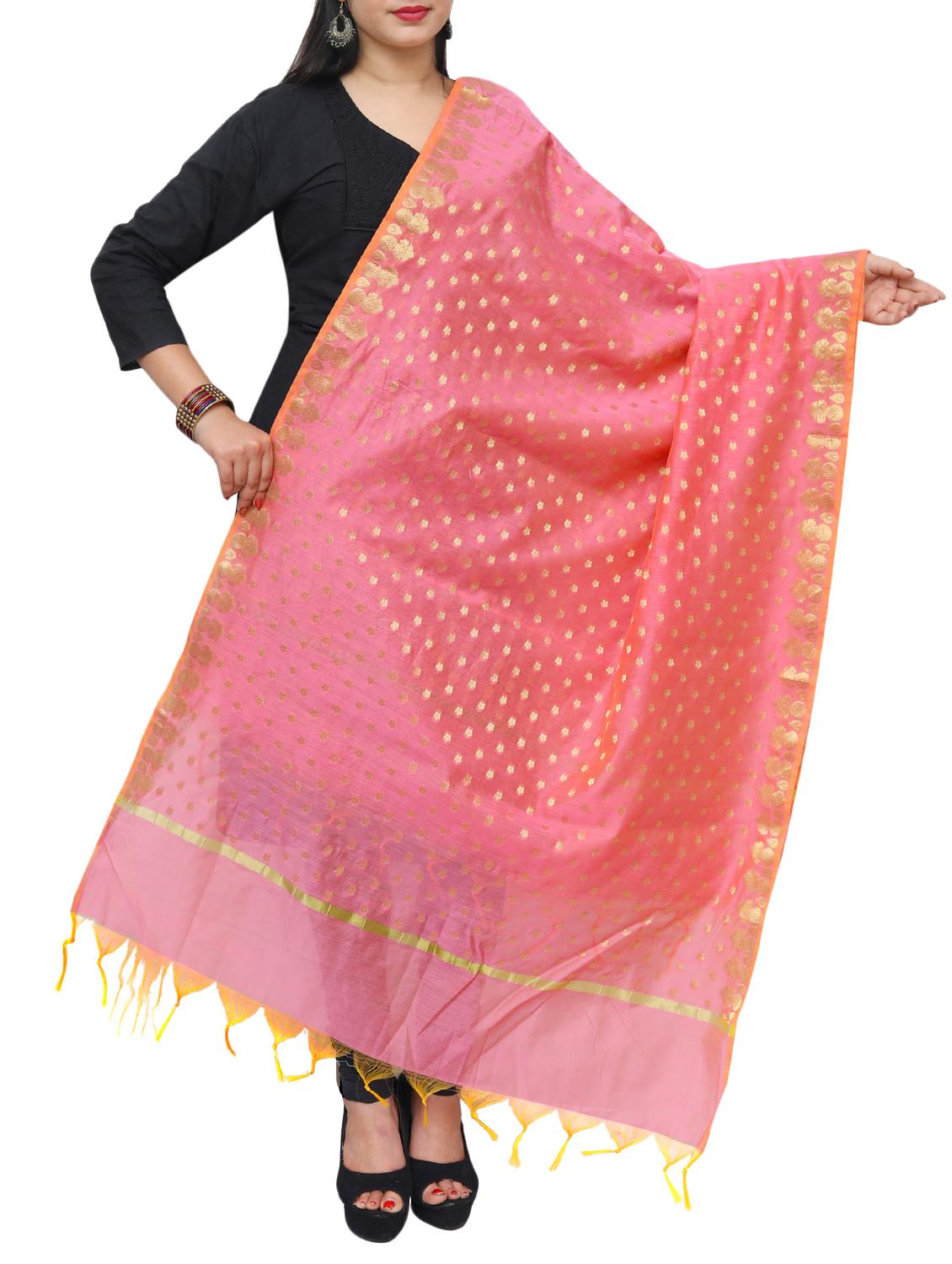 pink banarasi dupatta - 15070847 -  Zoom Image - 0