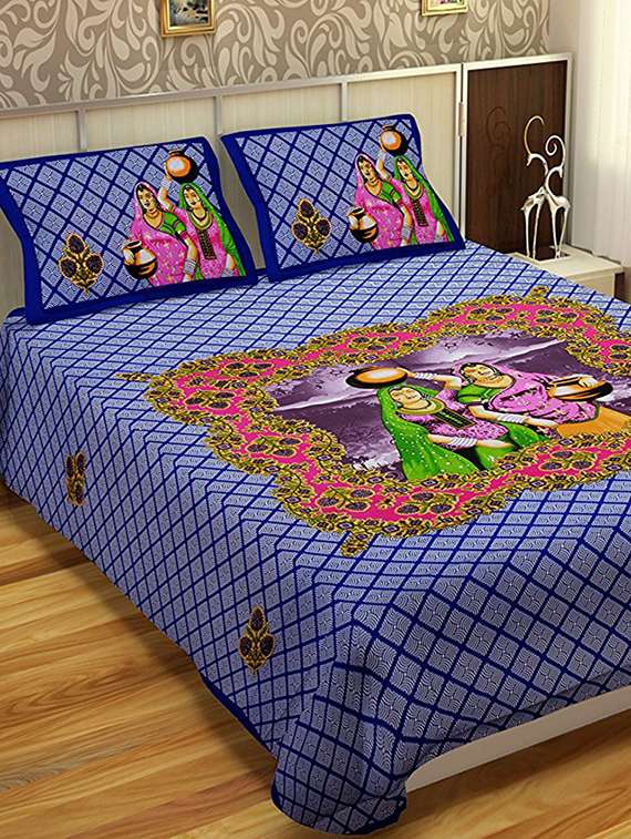 cotton double bedsheet with 2 pillow covers