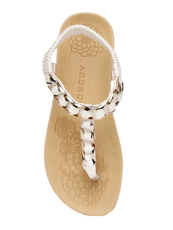 white pu back strap sandals - 15071972 -  Standard Image - 3