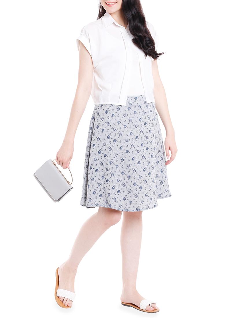 blue cotton aline skirts - 15073323 - Standard Image - 3