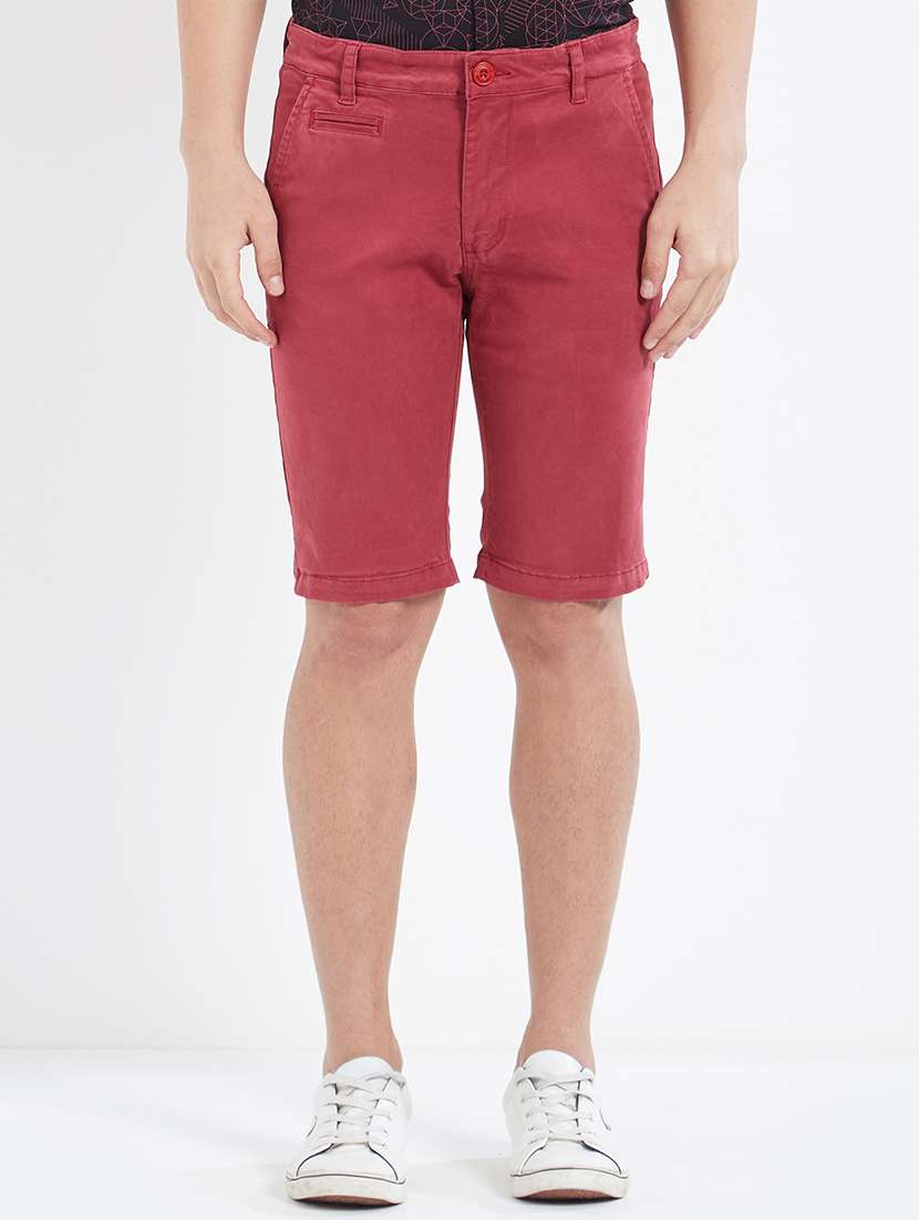 red cotton shorts