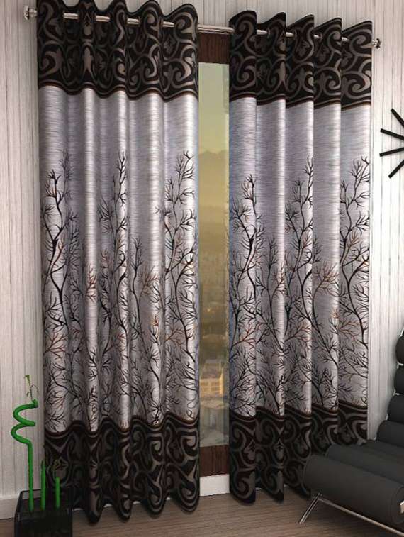 set of 2 polyester door curtains
