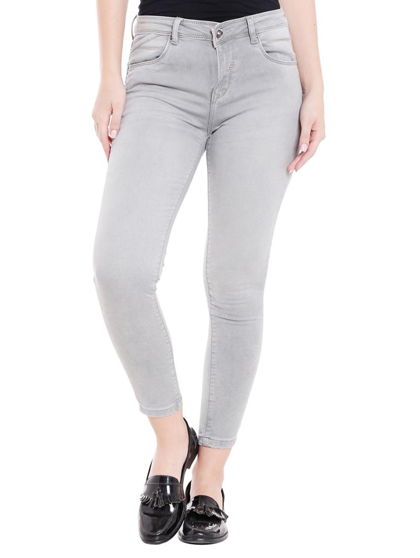 solid grey denim jeans - 15075668 - Zoom Image - 0