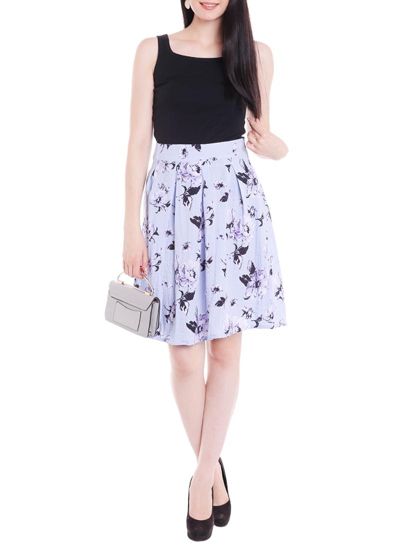 light blue cotton pleated skirt - 15075716 - Standard Image - 3