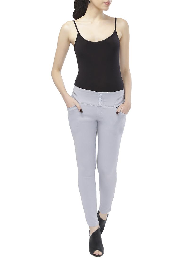 grey cotton blend jeggings - 15075758 - Standard Image - 3