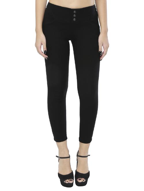 black cotton blend jeggings - 15075759 -  Standard Image - 0
