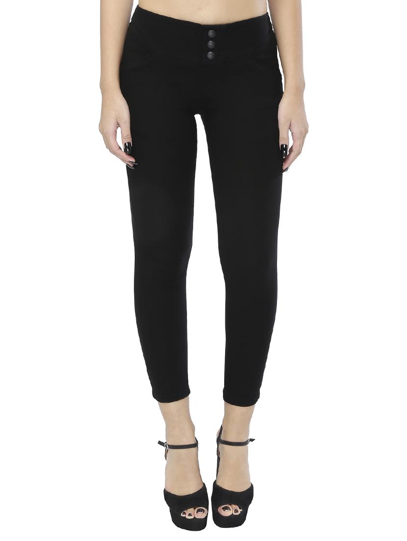 black cotton blend jeggings - 15075759 -  Zoom Image - 0