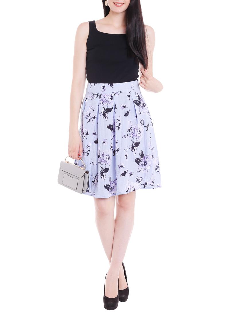 light blue cotton pleated skirt - 15075920 - Standard Image - 3