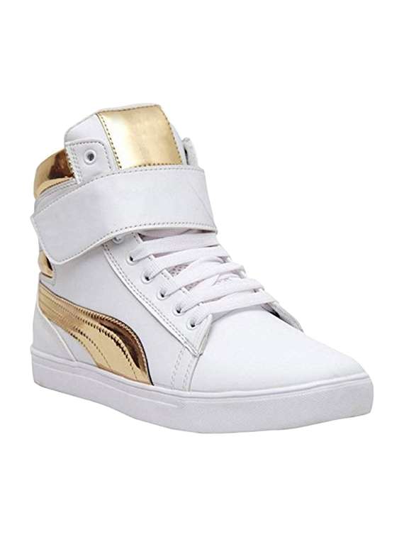 white leatherette lace up sneakers