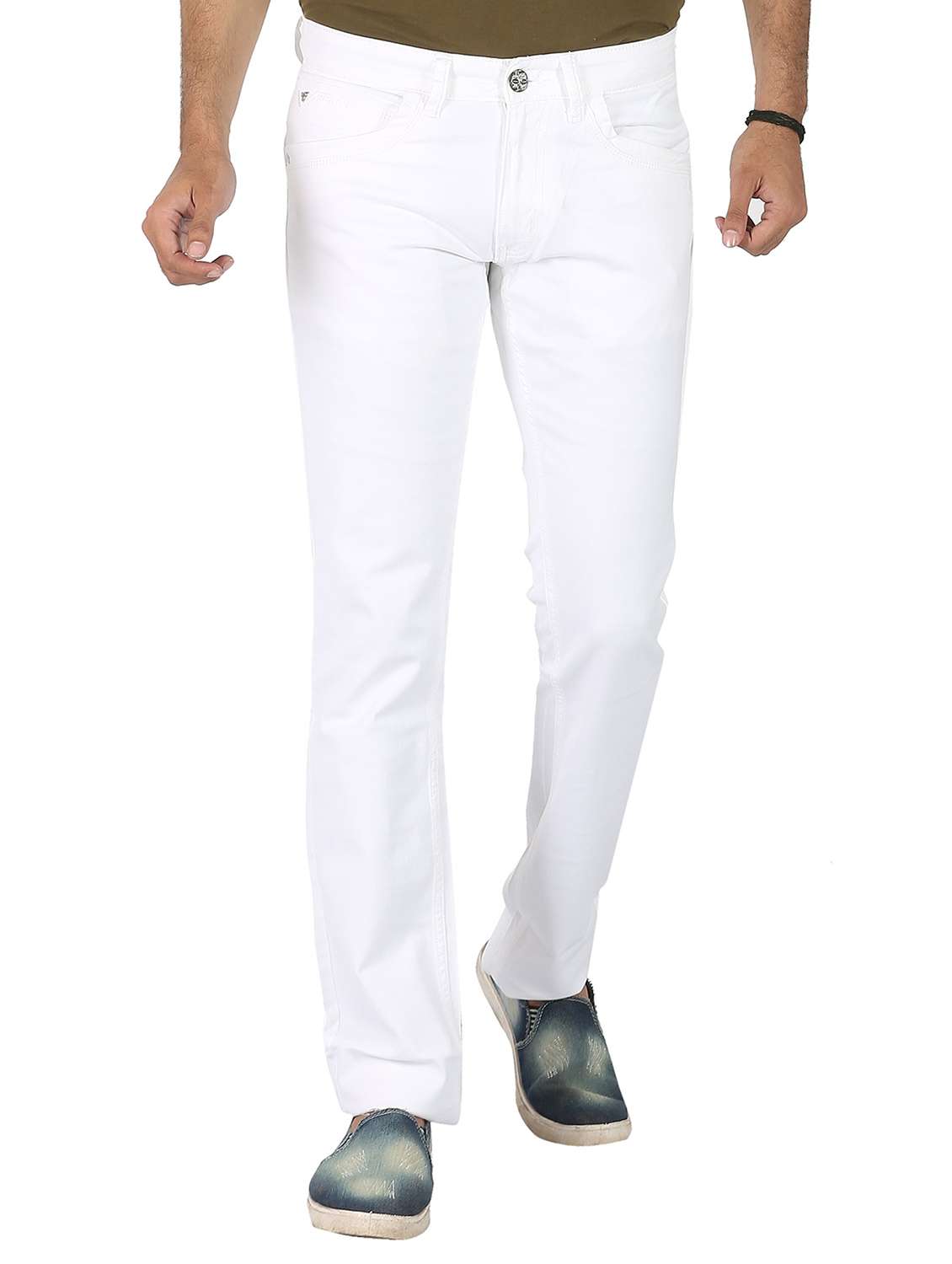 white denim plain jeans