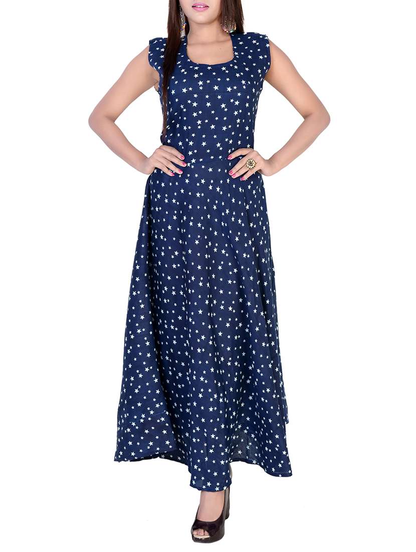 blue rayon a-line kurta