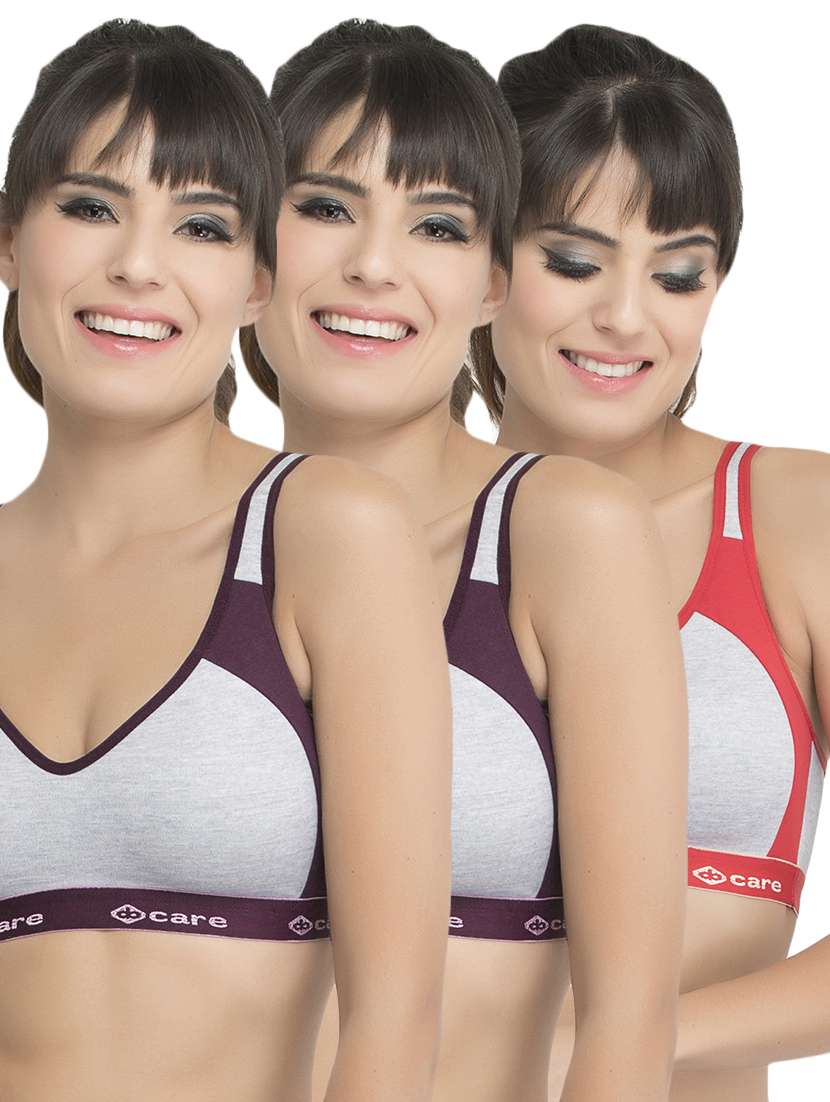 set of 3 color block sports bra - 15082376 - Zoom Image - 0